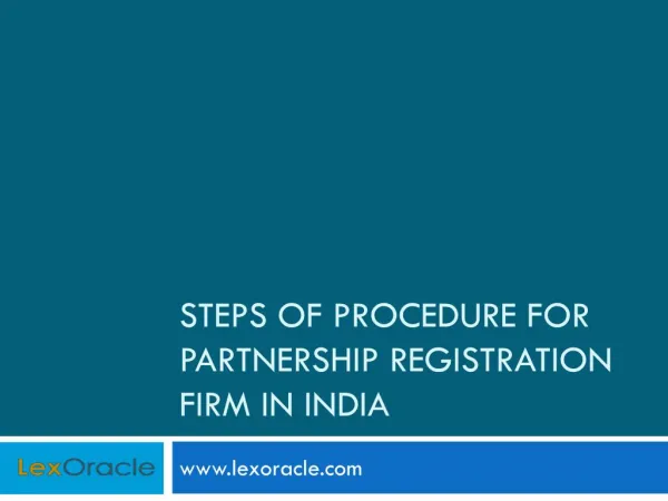 Steps For The Partnership Registration in India