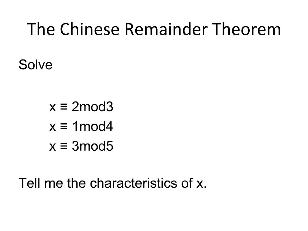 Chinese Remainder Theorem Example Step By Step