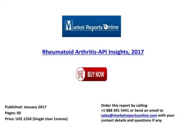 2017 Rheumatoid Arthritis-API Market Insights