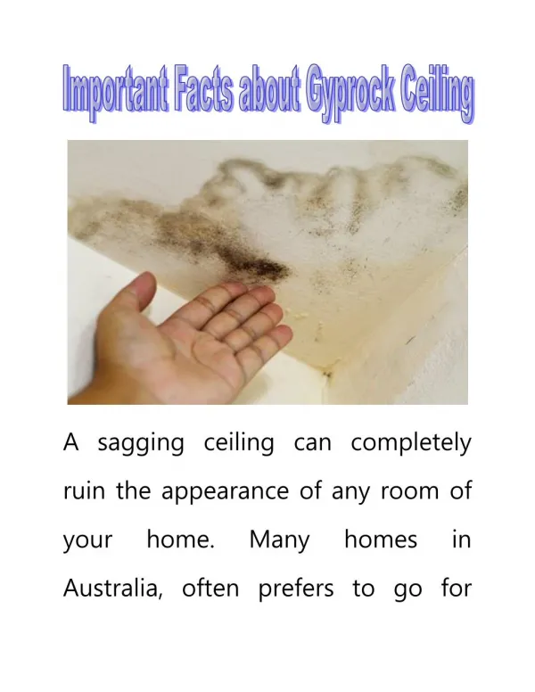 Important Facts about Gyprock Ceiling