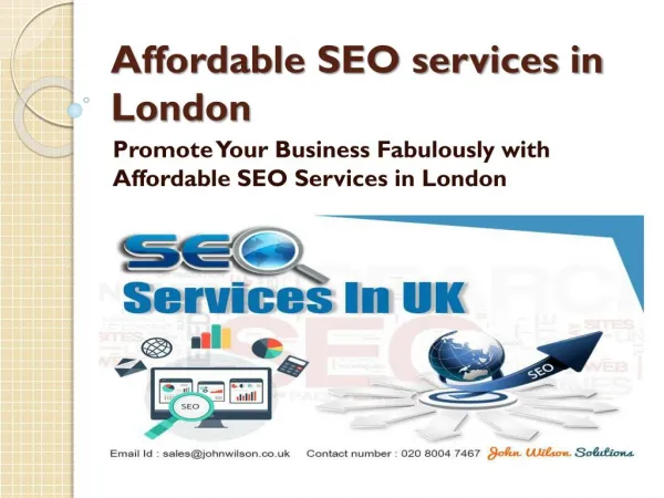 Promote Your Business Fabulously with Affordable SEO Services in London