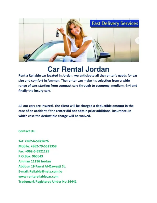 Car Rental Jordan