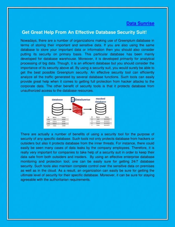 Get Great Help From An Effective Database Security Suit!