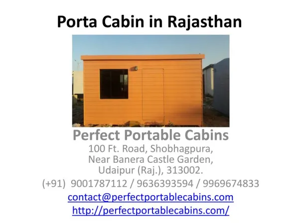 Porta Cabin in Rajasthan
