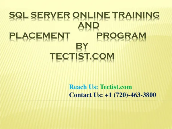 SQL server online Training