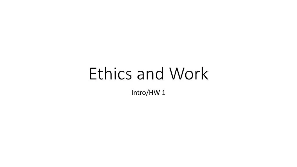 ethics and work