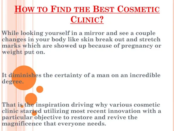 Choose The Best Cosmetic Clinic In Uk ?