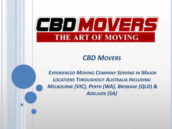 Moving Company Melbourne - CBD Movers