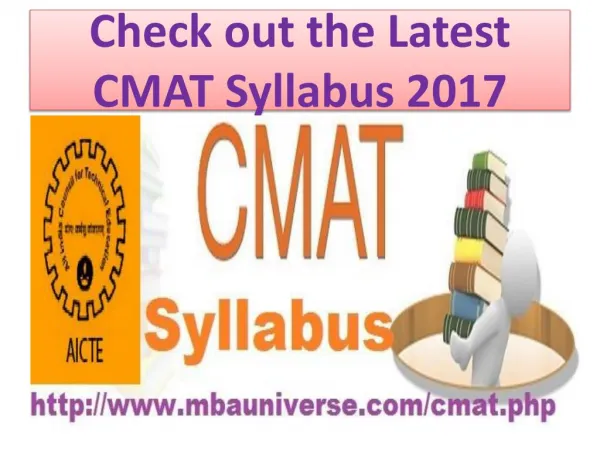 Check out the Latest CMAT Syllabus 2017