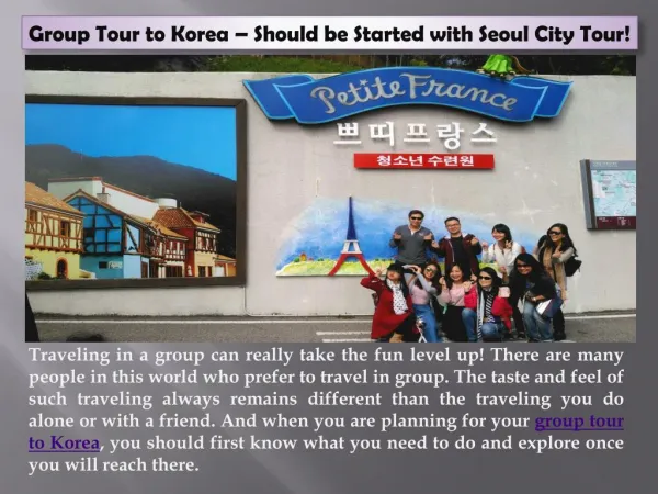 Group tour to Korea