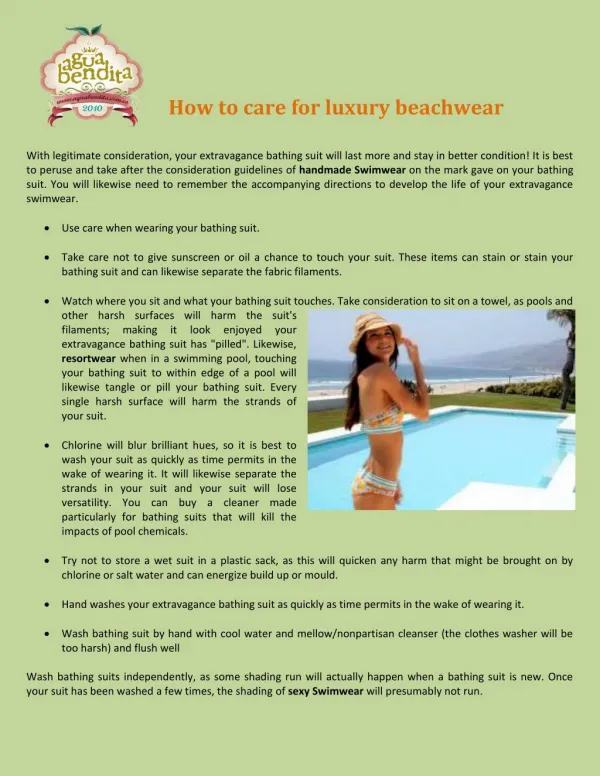 How to care for luxury beachwear