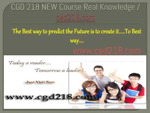 CGD 218 NEW Course Real Knowledge / cgd 218 new dotcom