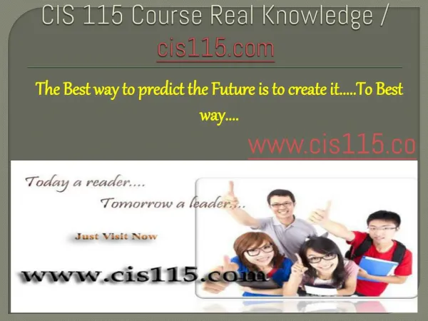 CIS 115 Course Real Knowledge / cis 115 dotcom