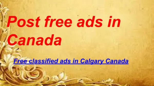 Post free ads in Canada