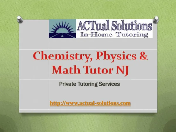Chemistry, Physics & Math Tutor NJ | Private Tutoring Services