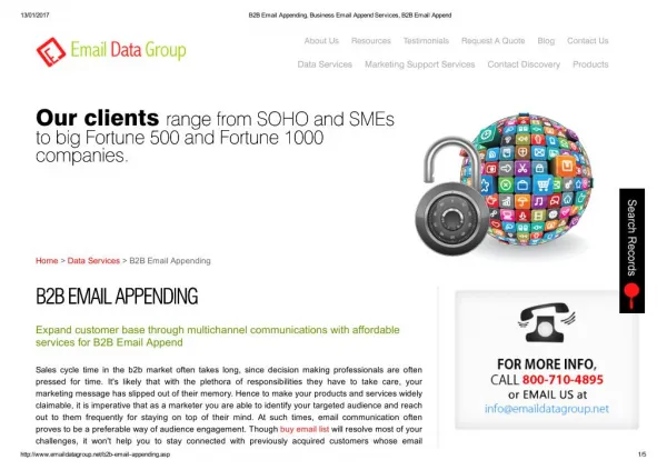 B2B Email Append from Email Data Group