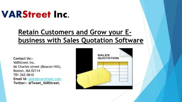 Retain Customers and Grow your E-business with Sales Quotation Software