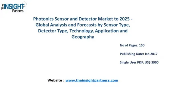 Photonics Sensor and Detector Market Share, Size, Growth & Forecast 2025 |The Insight Partners