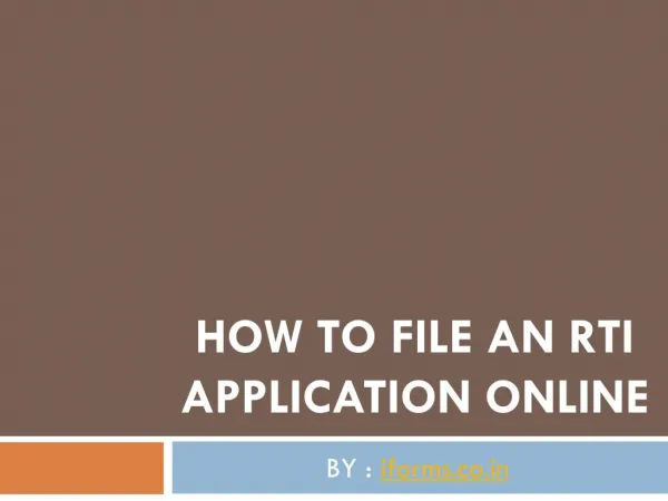 Download RTI application form Online