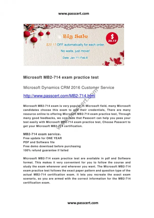 Microsoft MB2-714 exam practice test