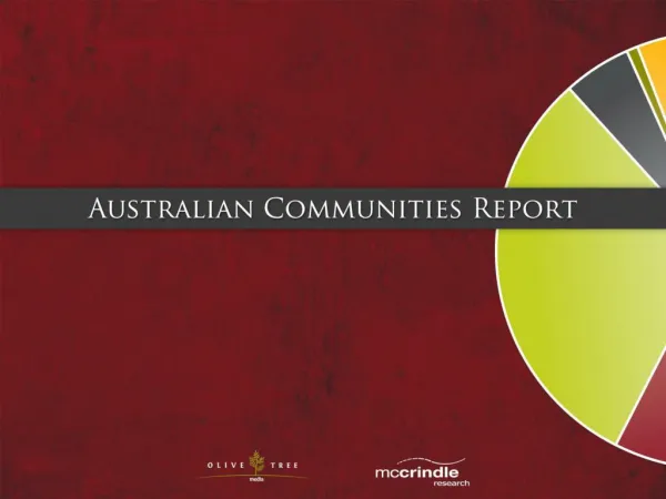 Australian Communities Report: A Demographic & Social Analysis of Religion & the Church in Australia