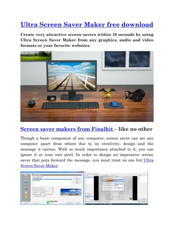 Ultra Screen Saver Maker free download