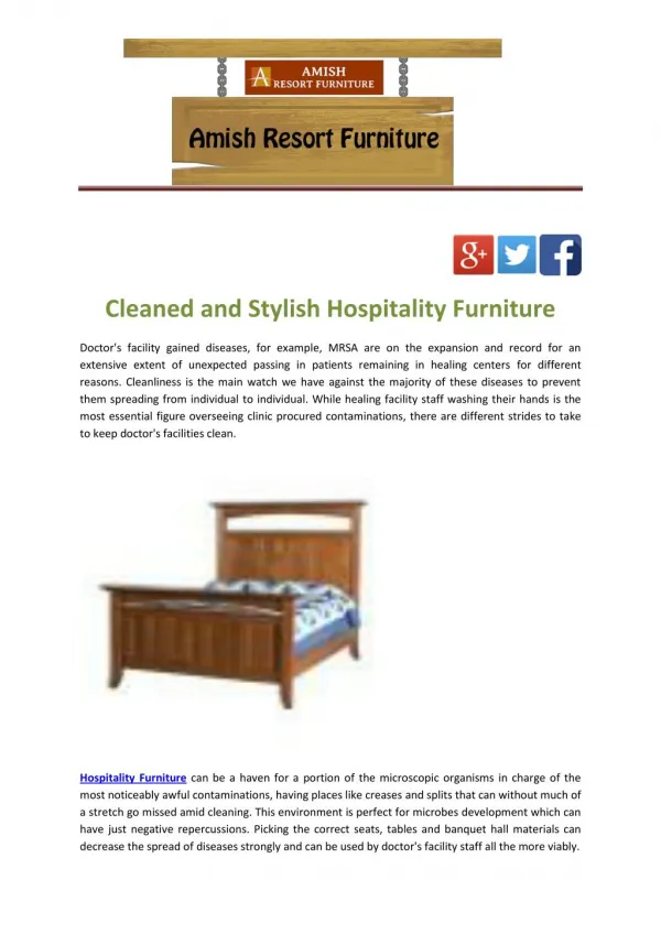 Cleaned and Stylish Hospitality Furniture