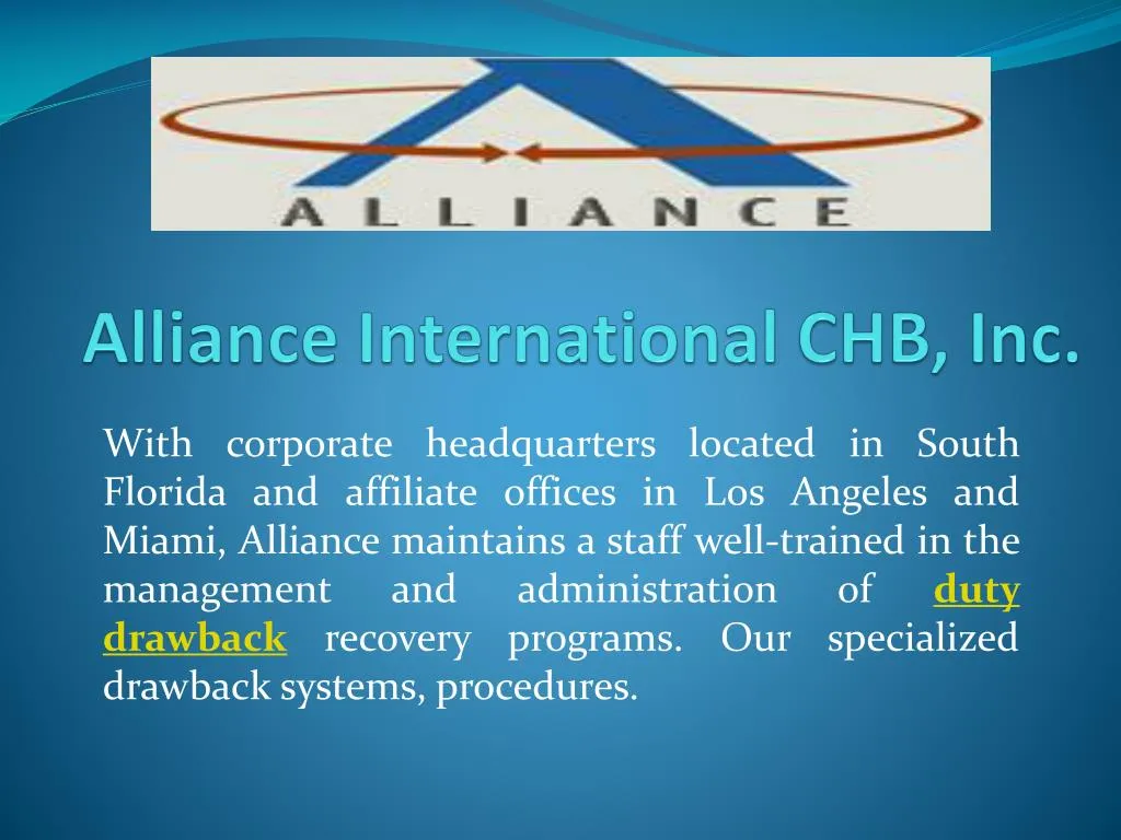 alliance international chb inc