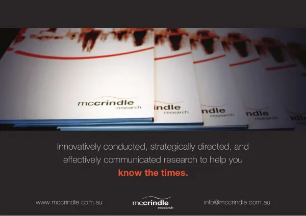 McCrindle Research: Research Services - Know the Times