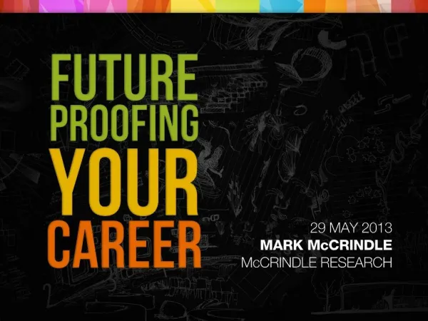 Future Proofing your Career Mark McCrindle, McCrindle Research