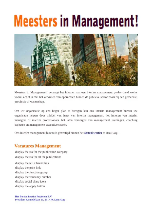 Executive interim management-Meesters in Management Den Haag