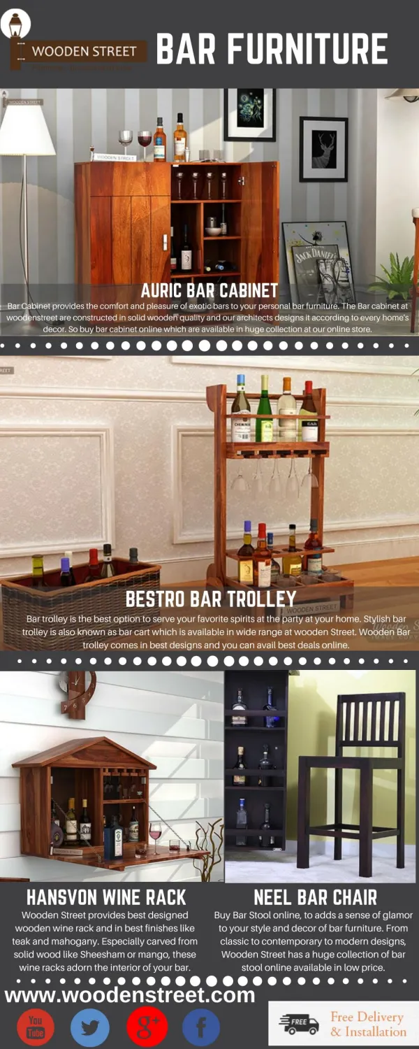 Bar Furniture - Buy bar furniture online in India @ Wooden Street and get best offers
