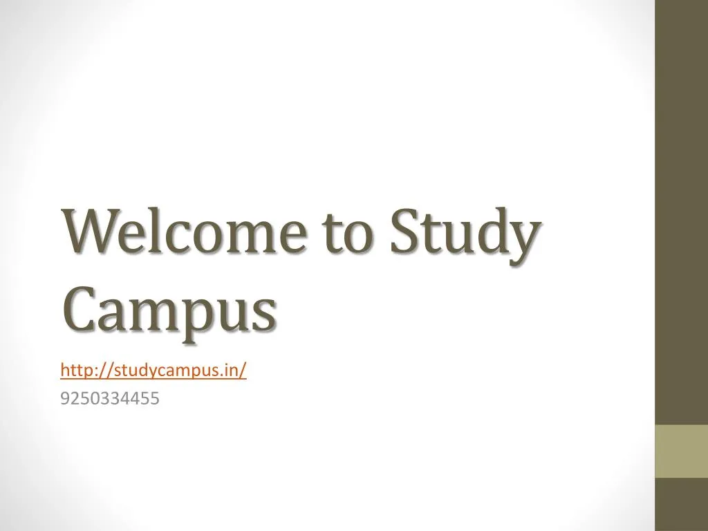 welcome to study campus