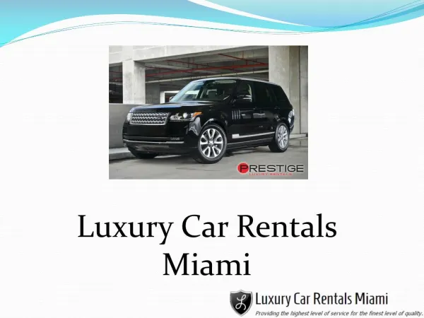 Find Luxury Cars in Miami for Rentals
