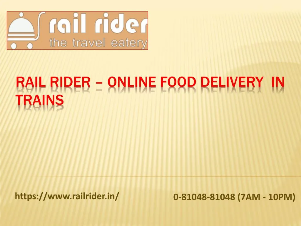 rail rider online food delivery in trains