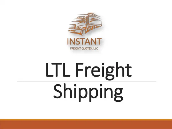 LTL Freight Shipping