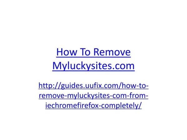 How to Remove Myluckysites.com