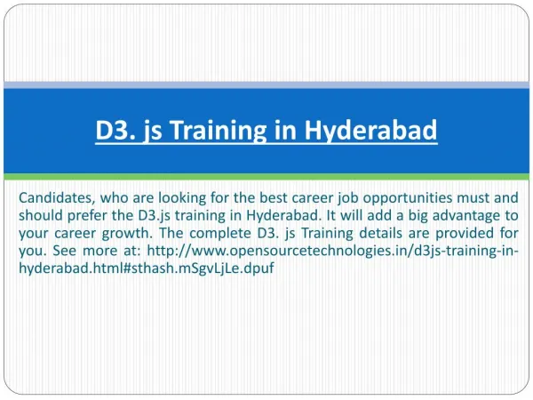 D3. js Training in Hyderabad