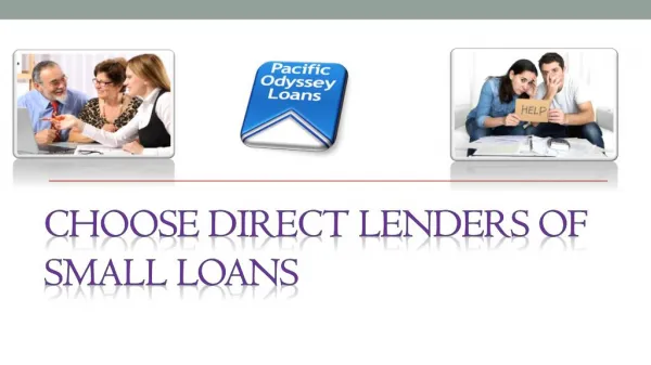 Choose Direct Lenders of Small Loans
