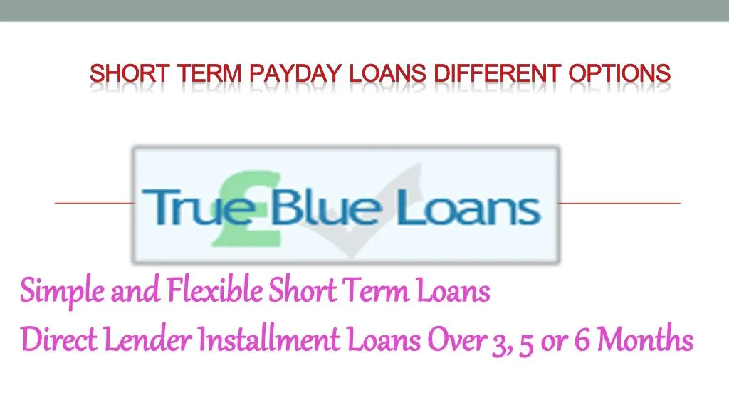 short term payday loans different options