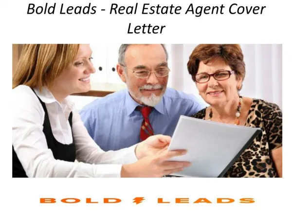 Bold Leads - Real Estate Agent Cover Letter
