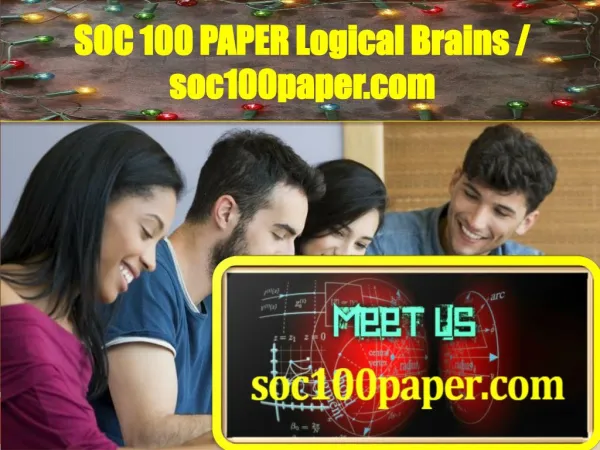 SOC 100PAPER Logical Brains / soc100paper.com