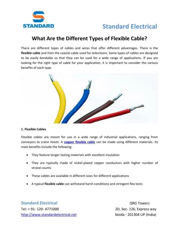 What Are the Different Types of Flexible Cable?