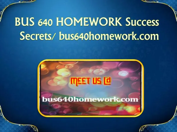 BUS 640 HOMEWORK Success Secrets/ bus640homework.com