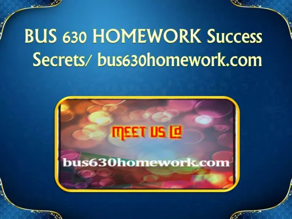 BUS 630 HOMEWORK Success Secrets/ bus630homework.com