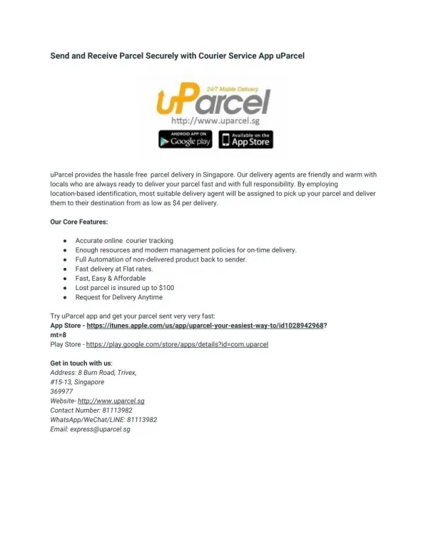 Send and Receive Parcel Securely with Courier Service App uParcel