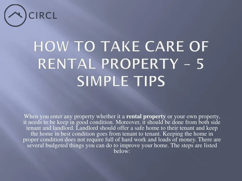 how to take care of rental property 5 simple tips