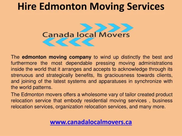 Find edmonton moving services