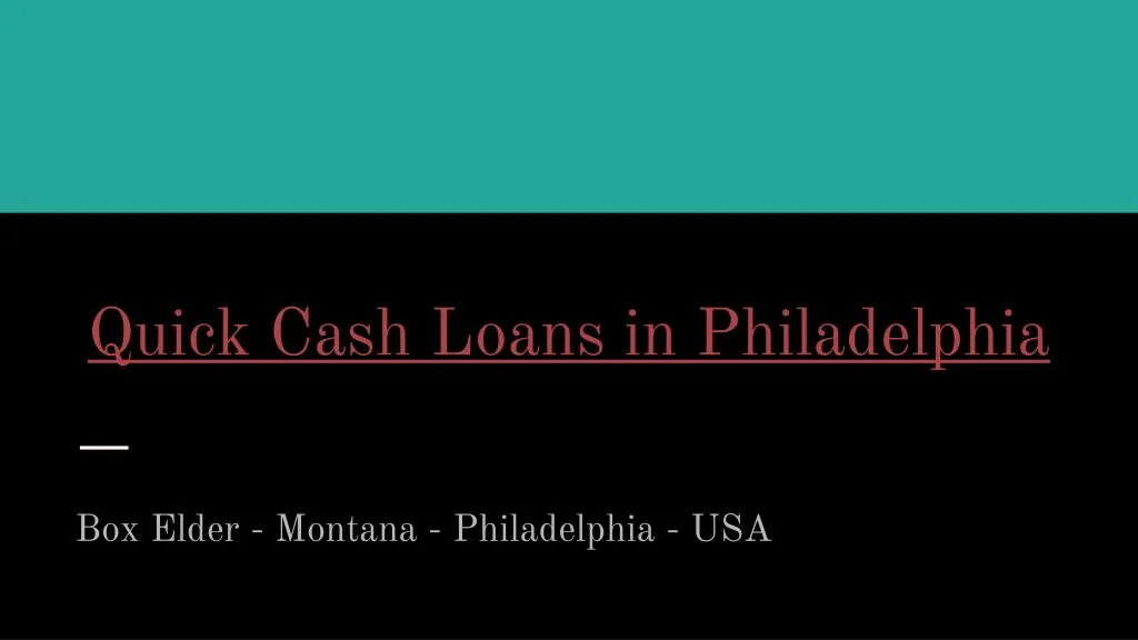 quick cash loans in philadelphia