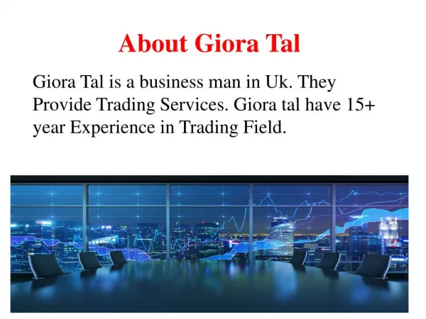 About Giora Tal | Giora Tal Contact Number | Giora Tal Website